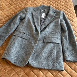 LOFT Charcoal Herringbone Jacket